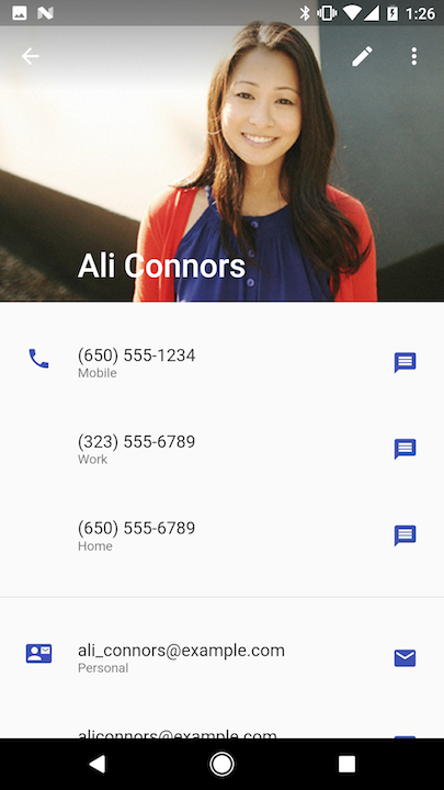 Contact app design