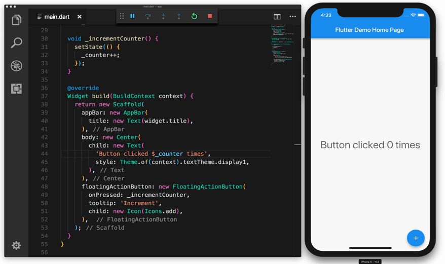 Make a change in your code, and your app is changed instantly.